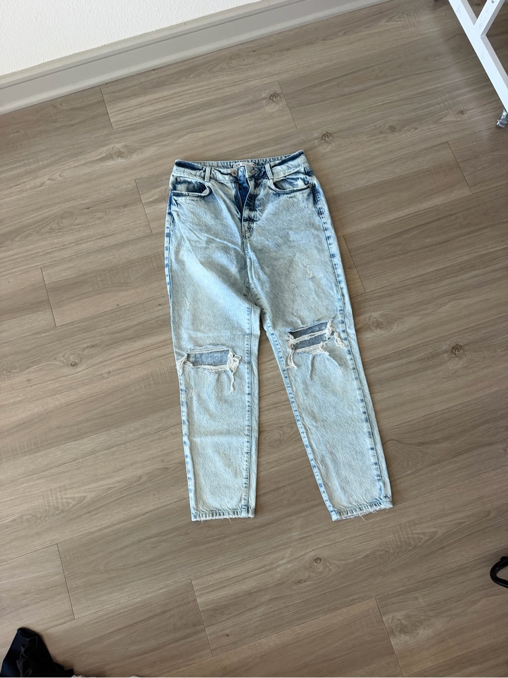 Zara Light Blue Acid Wash Denim Jeans